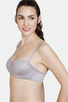 Zivame Marshmallow Padded Wired Low Demi Coverage Strapless - Grey — thumbnail 4